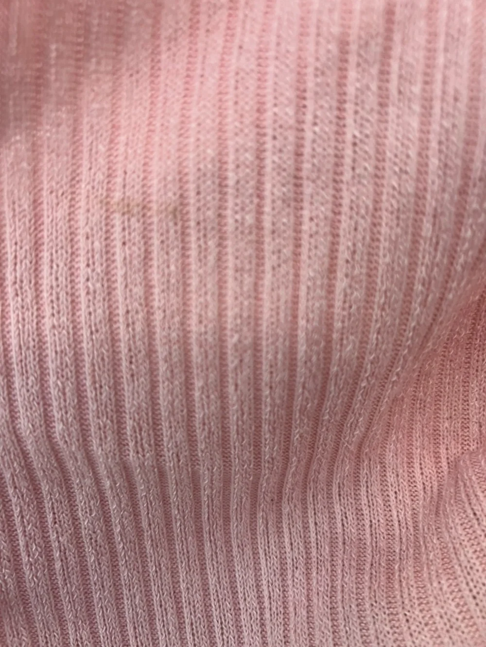 Pink Ribbed Lace Trim Crop Top Button Front Coquette Style Size L - Picture 8 of 8